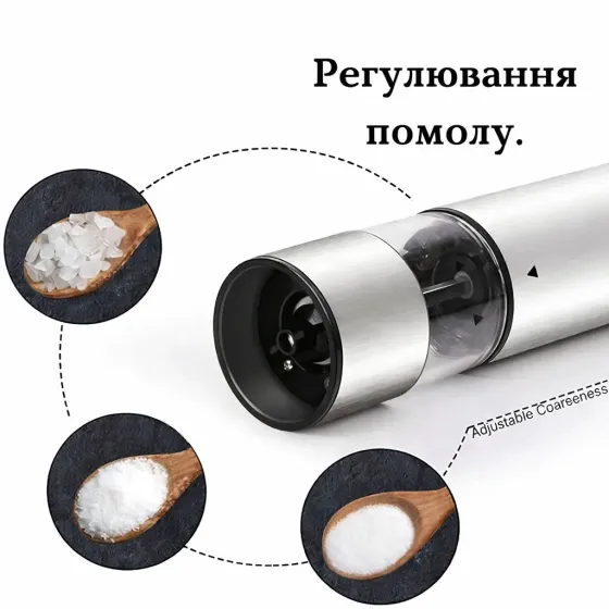 Ручной измельчитель для соли и перца из нержавеющей стали / Электрическая мельница для специй, перца и соли Коломия
