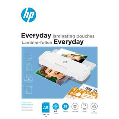 Плівка для ламінування HP Everyday Laminating Pouches, A5, 80 Mic, 154 x 216, 25 pcs (9155) (838141) Вінниця