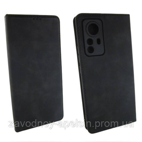Чохол книжка Xiaomi 12 Pro Захист камери (чорний) Одеса - фото 1