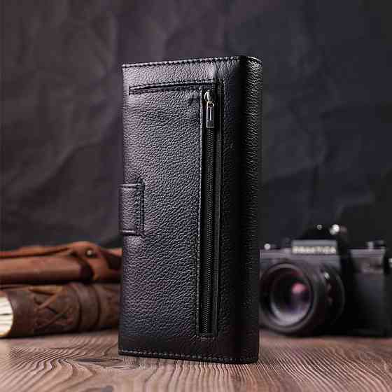 Надежный женский кошелек из натуральной кожи ST Leather 22548 Черный Киев