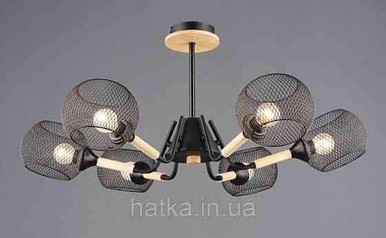 Люстра N6620/6 Чорний + Дерево Київ