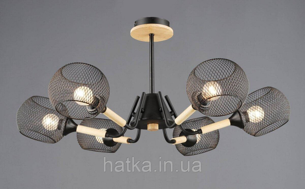 Люстра N6620/6 Чорний + Дерево Київ - фото 1