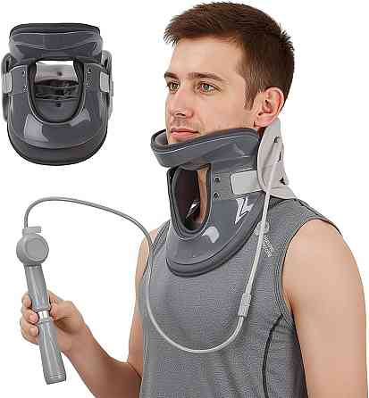 Шийний ортез для декомпресії шиї, вирівнювання хребта та зменшення тиску на міжхребцеві диски з повітряним насосом (товар вживаний) Луцьк