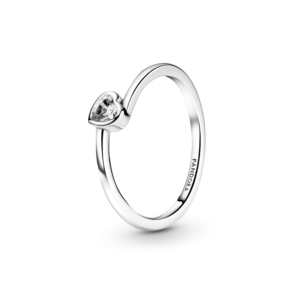 Срібна каблучка   "Прозоре асиметричне серце" 199267C02 MasterSem Київ - фото 1