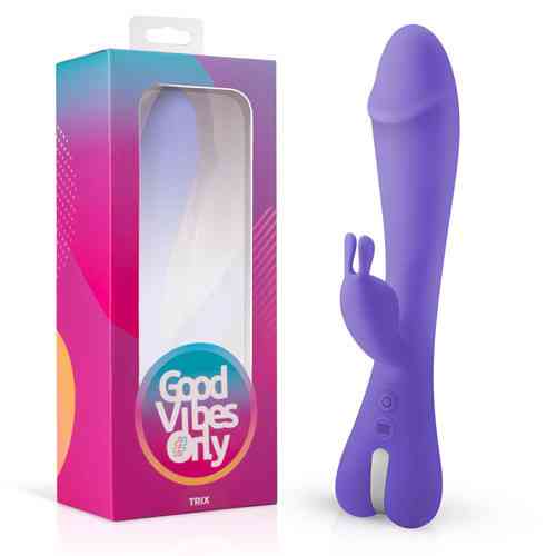 Вибратор-кролик Trix Good Vibes Only, силиконовый, фиолетовый, 22.5 см х 4 см Sex Aura Киев