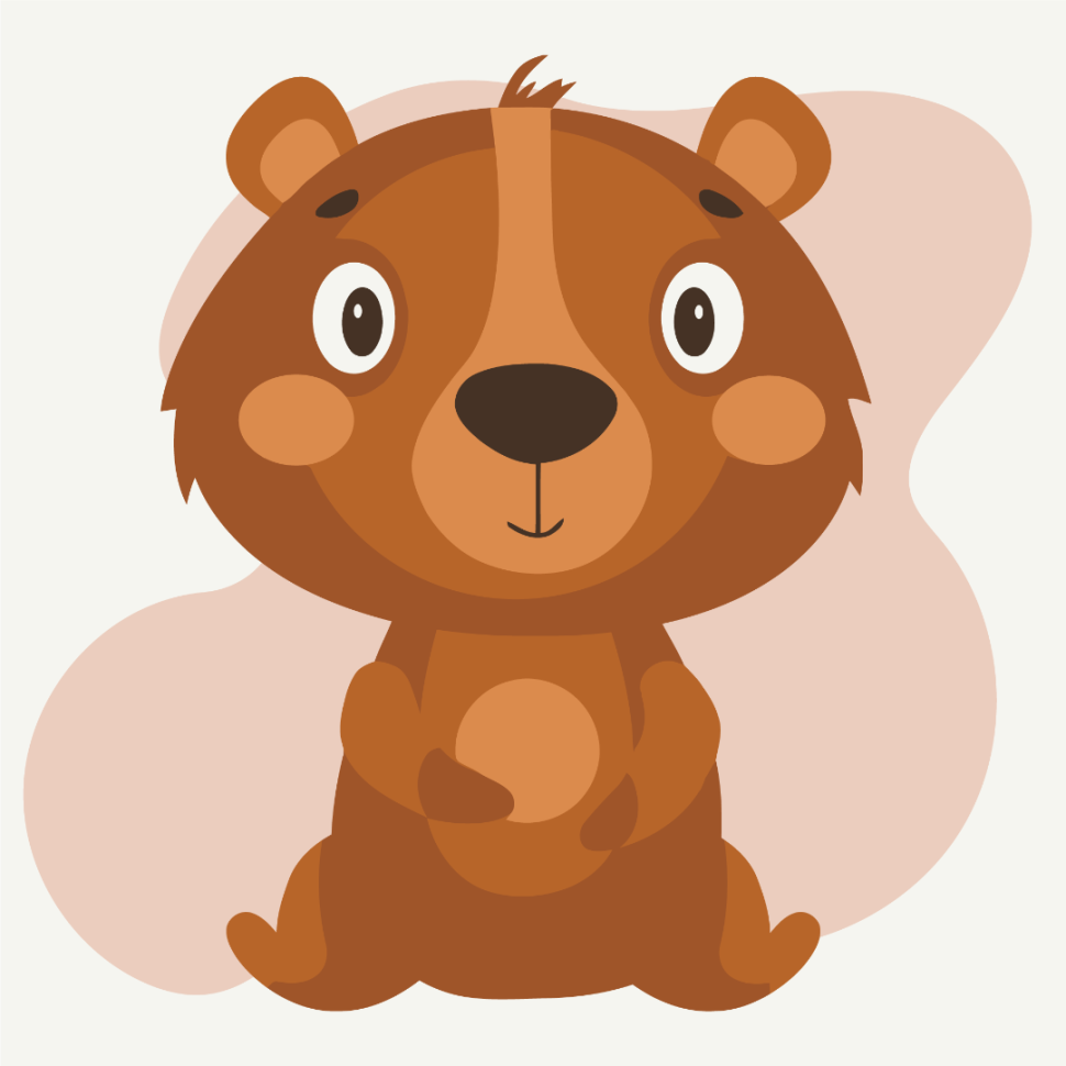 Розпис на полотні "Ведмедик" MBS023 Brushme 20х20 см Вінниця - фото 1