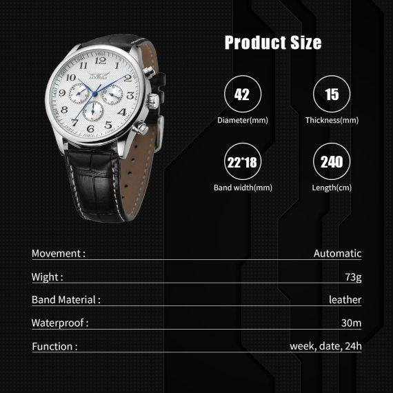 Годинник чоловічий механічний Jaragar Elite White Rubber (2 ремінці) Київ - фото 6