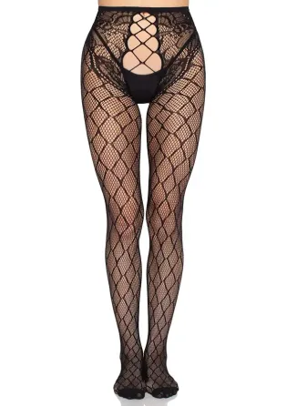 Колготки Leg Avenue Net Tights with Crotchless Panty One Size Black Львов