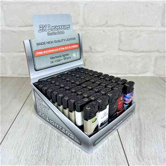 Зажигалка с фонарем турбо-пламя принт Машина уп/50шт Turbo1309-4 Харьков