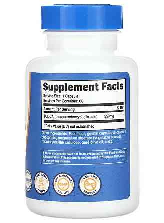 Тудка, TUDCA, (Тауросодезоксихолевая кислота ), Nutricost, 250 мг, 60 капсул Киев
