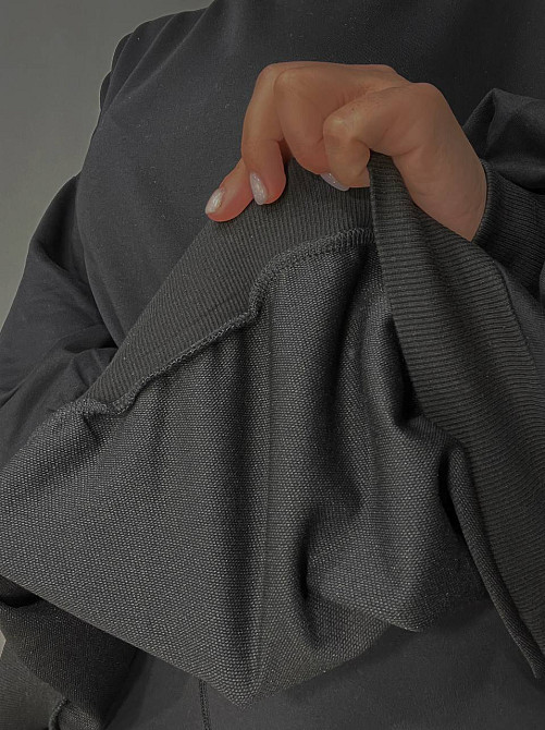 Світшот жіночий MY CITY 3044 широкий оверсайз супер вільного крою великі розміри, чорний, one size Одеса - фото 4