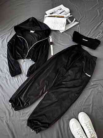 Женский повседневный стильный костюм тройка велюр Одесса