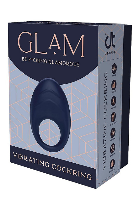 Гламурне вібраційне кільце для пеніса Dream Toys Glam синє Sex Aura Київ - фото 6