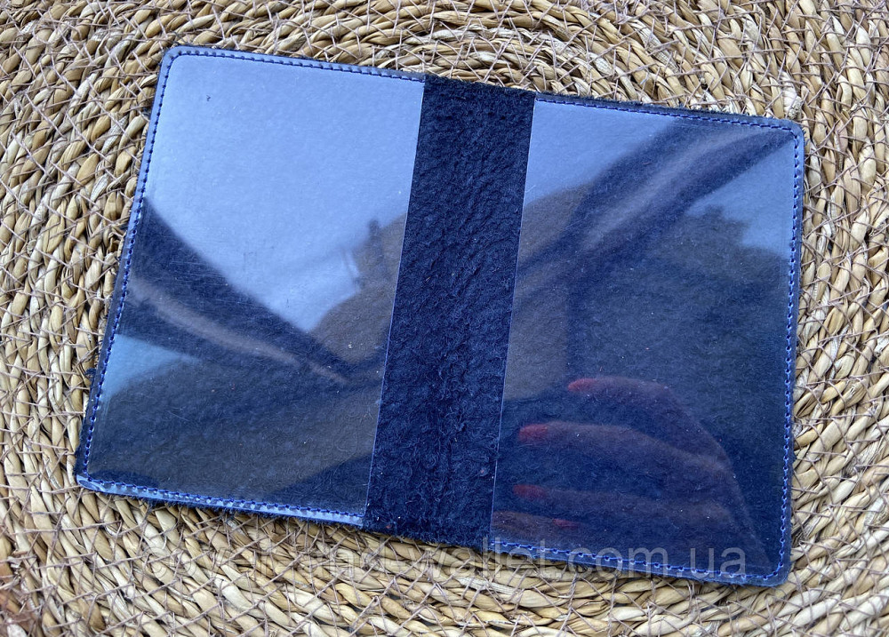 Обкладинка для паспорта з вінтажній шкіри синього кольору ST Leather Київ - фото 3