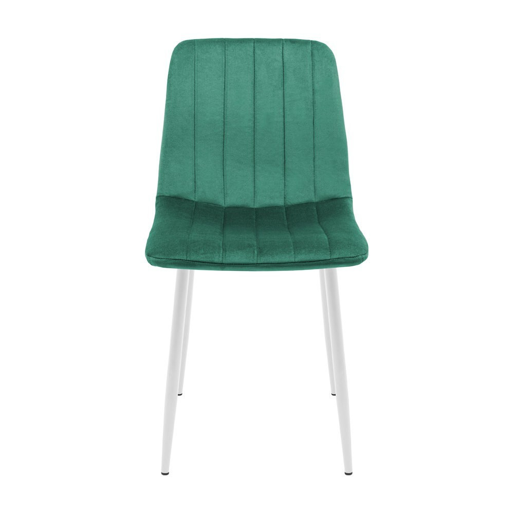 Стул кресло мягкий FuryDesign Malcolm 26 белые ножки Зеленый Киев - изображение 2