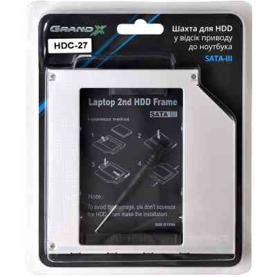 Фрейм-переходник Grand-X HDD 2.5'' to notebook 12.7 mm ODD SATA3 (HDC-27) Винница