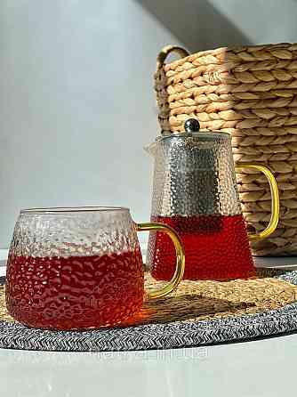 Кухоль чашка Olens "Леденець" 450 мл 8030-257 прозорий із жовтою ручкою Київ