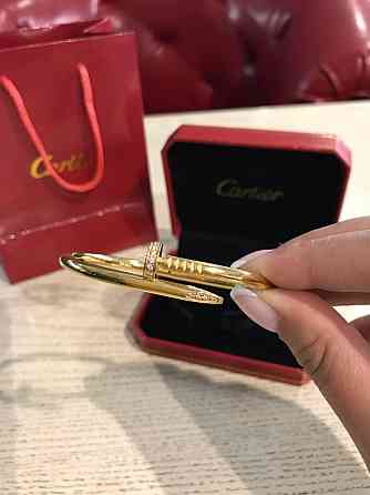 Cartier браслет цвяхв лимонному золоті з камінням на капелюсі / Картьє цвях браслет із цирконієм на капелюшці Одеса