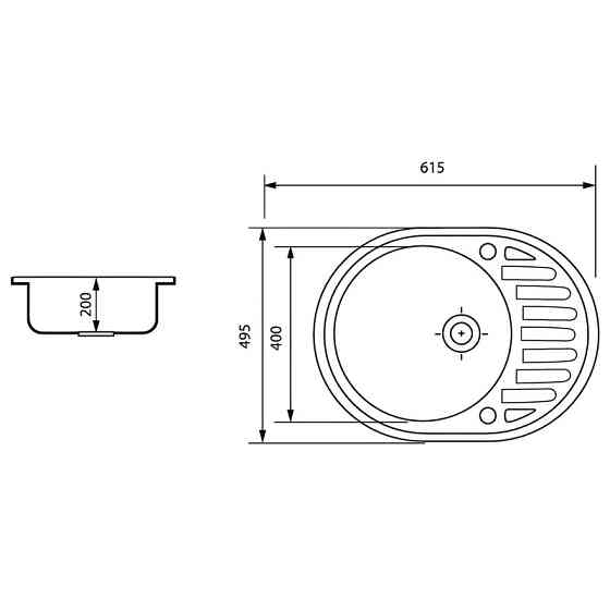Мойка кухонная Zerix ZS-6250R-03 Черная (ZX4548) Киев