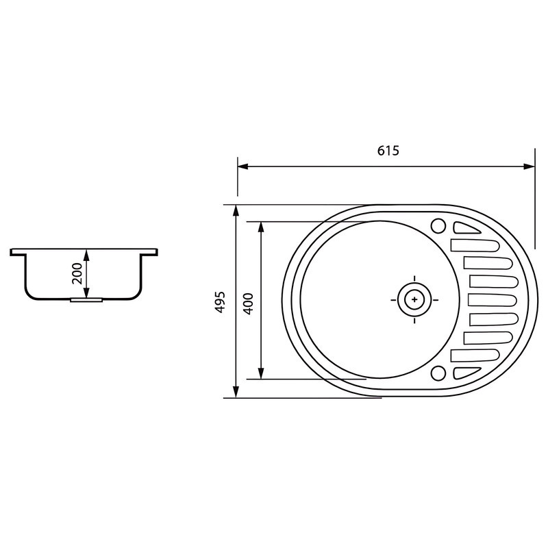 Мойка кухонная Zerix ZS-6250R-03 Черная (ZX4548) Киев - изображение 2