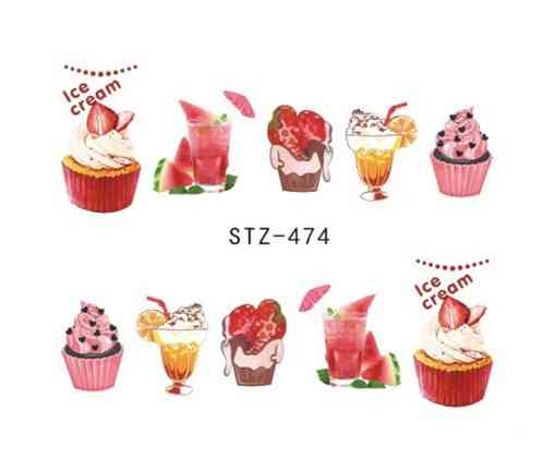 Наклейки для нігтів "Тістечка" YZW-474 Київ