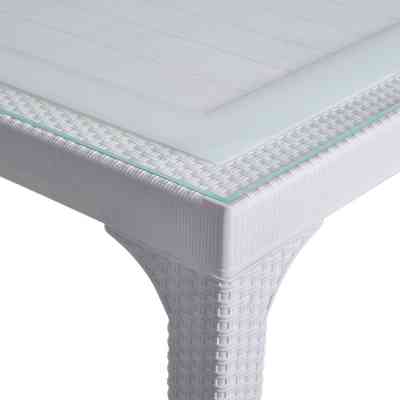 Стіл садовий Irak Plastik під ротанг 80х140 см білий (4775) Вінниця