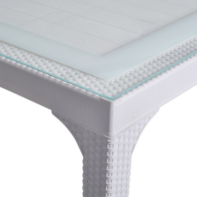 Стіл садовий Irak Plastik під ротанг 80х140 см білий (4775) Вінниця - фото 4