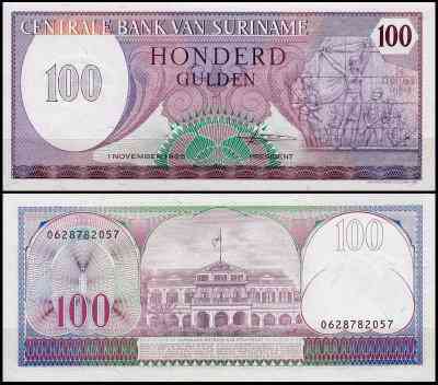 Суринам/Suriname 100 Gulden 1985 Pick 128b UNC Полтава