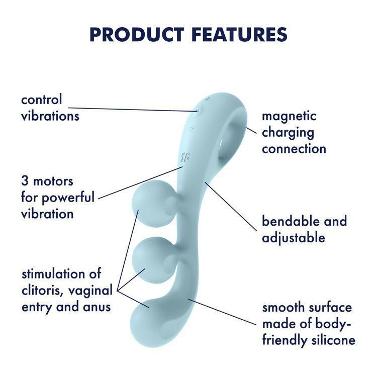 Универсальный вибратор Satisfyer Tri Ball 2, 3 мотора, гнется Sex Aura Киев - изображение 8
