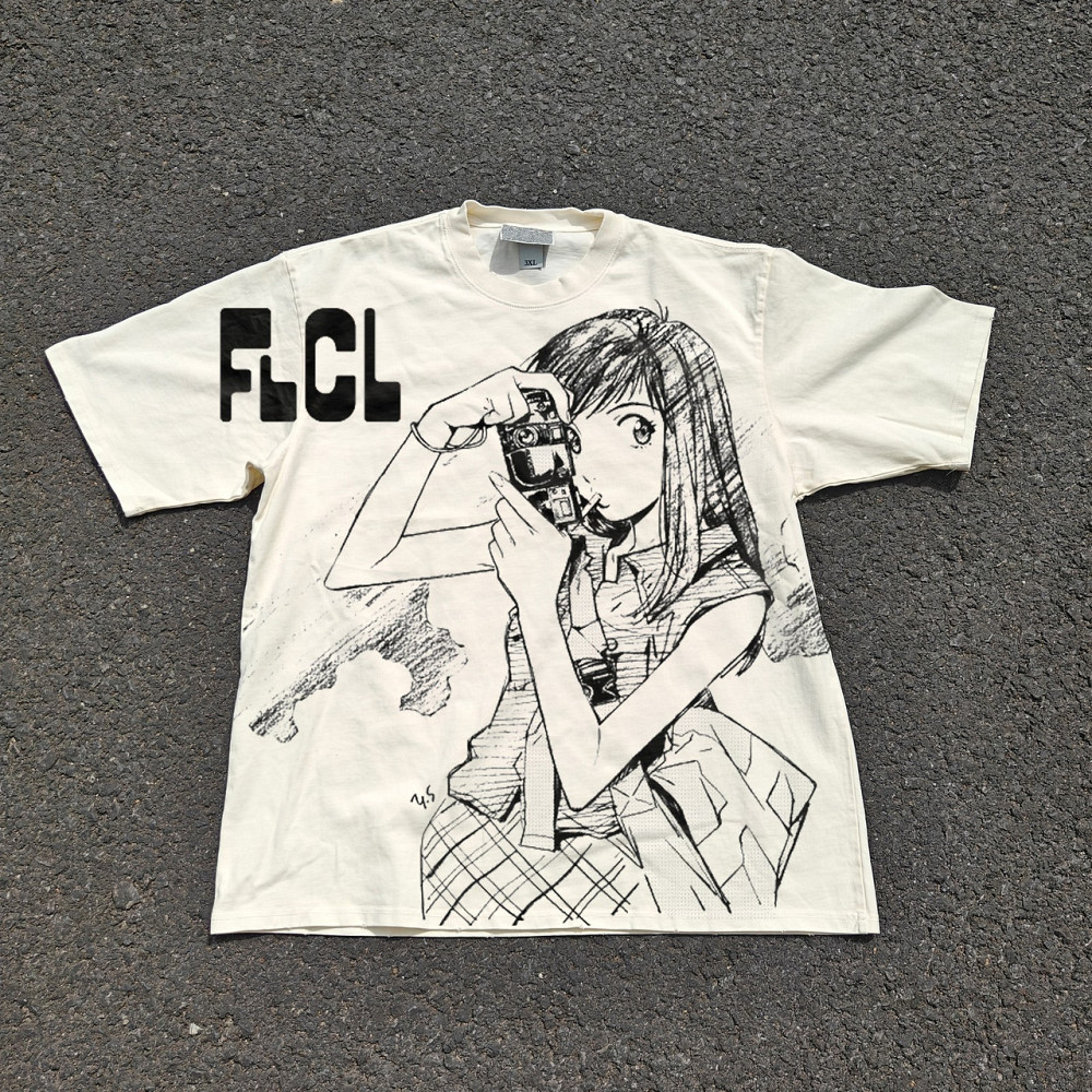 Футболка чоловіча з принтом аніме ФЛКЛ Флкл Мамімі Самеджіма манга оверсайз (S/M/L) Черний Дніпро - фото 1