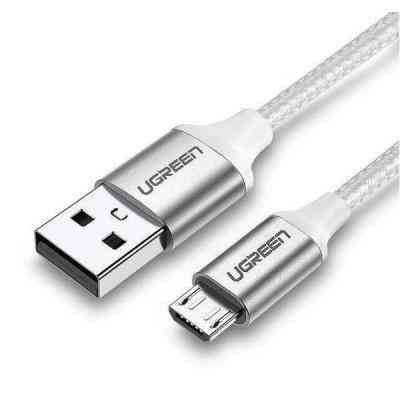 Дата кабель USB 2.0 AM to Micro 5P 1.0m US290 Aluminum Braid White Ugreen (60151) Вінниця