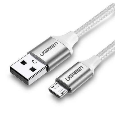 Дата кабель USB 2.0 AM to Micro 5P 1.0m US290 Aluminum Braid White Ugreen (60151) Вінниця - фото 2