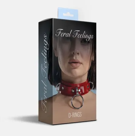 Нашийник для фіксації Feral Feelings - D-Rings Red Львів