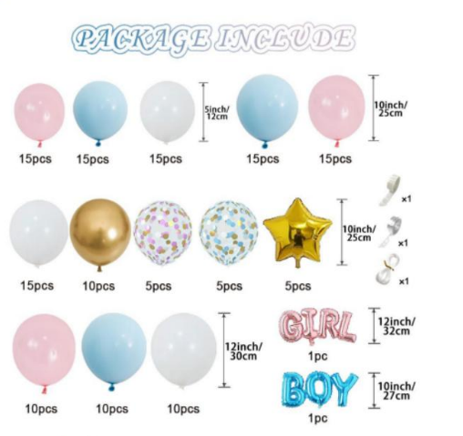 Набір повітряних куль для вечірки Boy and Girl Кам'янець-Подільський - фото 2