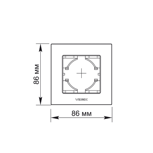BINERA сріблястий алюміній Рамка горизонтальна 1-а Videx Житомир - фото 2