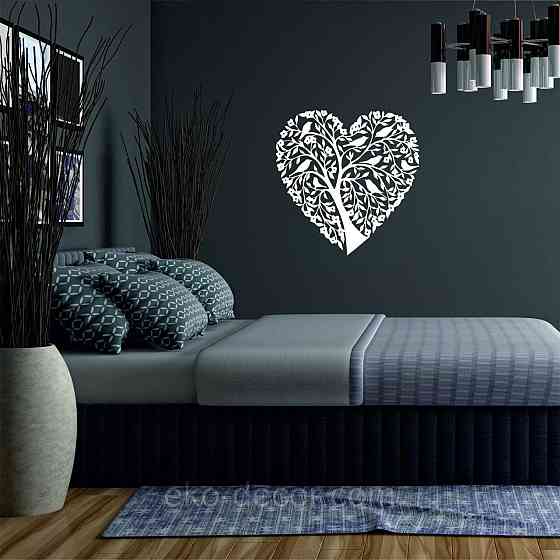 Декоративное настенное 3D Панно «Птицы Сердце» Декор на стену с объемом 90*88 см, Белый Киев