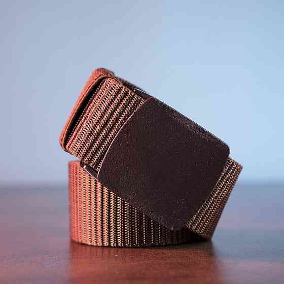 Тканевый мужской ремень Коричневый (Vintage) Киев