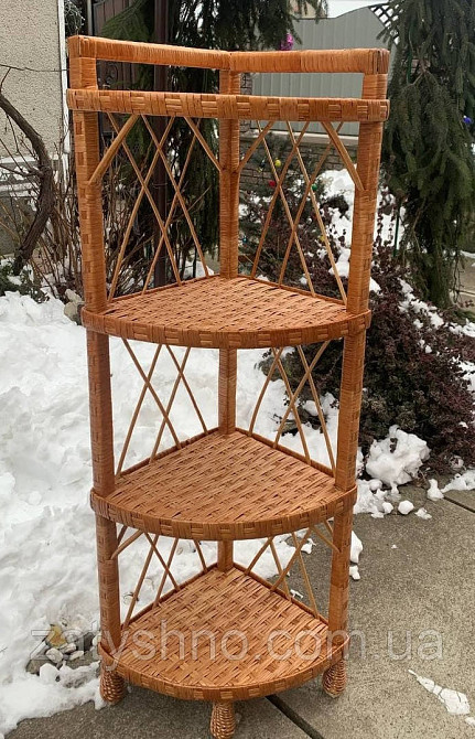 Плетена з лози кутова полиця Київ - фото 4