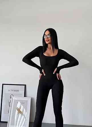 Жіночий стильний повсякденний комбінезон щільний рубчик трикотаж Одеса