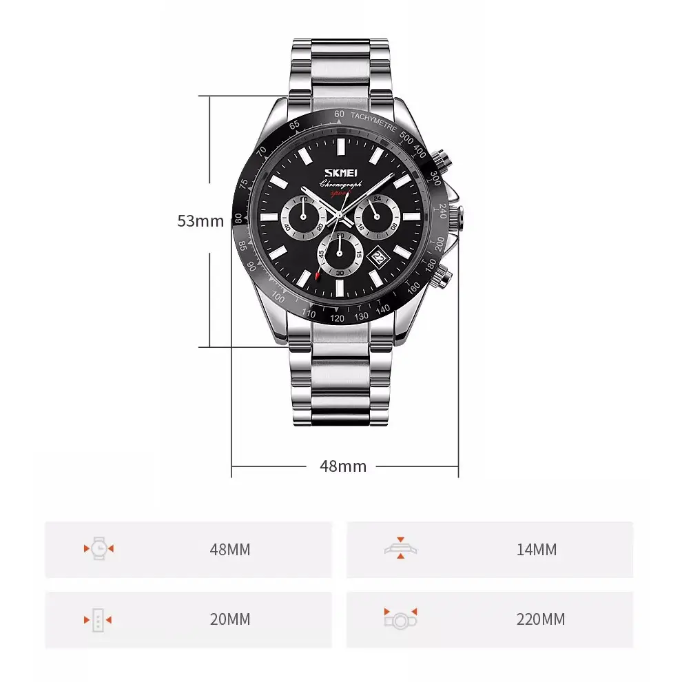 Мужские классические часы Skmei 9259 Серебристые Винница - изображение 5