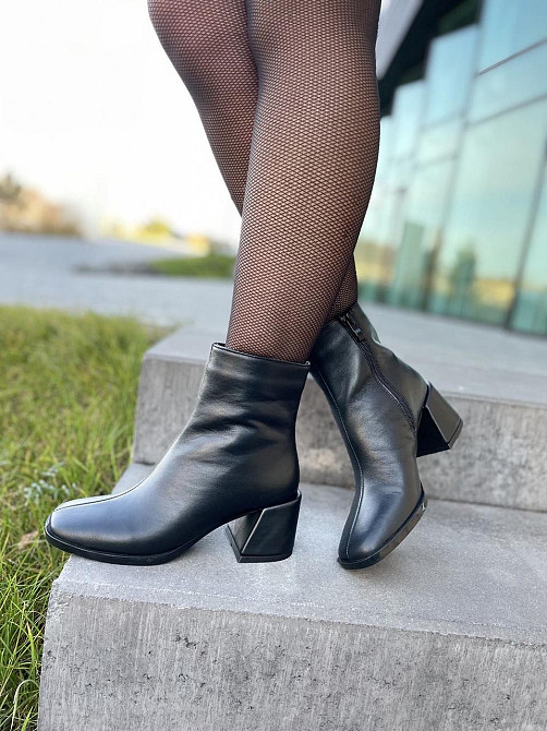 SANTINI Черевики жіночі SANTINI чорні натуральна шкіра висота 14см каблук 6см (974942-11) Коломия - фото 8