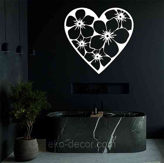 Декоративное настенное Панно «Сердце» Декор на стену 70*67 см, Белый Киев