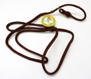 65823 Повідець-зашморг 10мм "ПРЕМІУМ" шкіряний круглий 1.8 м Коричневий Вінниця - фото 1