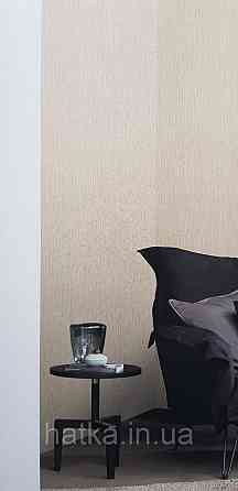 Шпалери вінілові на флізеліні Rasch Golden Hour метрові однотонні смужки під мішковину сірі Київ