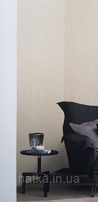 Шпалери вінілові на флізеліні Rasch Golden Hour метрові однотонні смужки під мішковину сірі Київ - фото 1