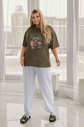 Жіноча футболка з ефектом тай-дай Labubu "Pirate" (Туреччина) | Норма і батал Київ