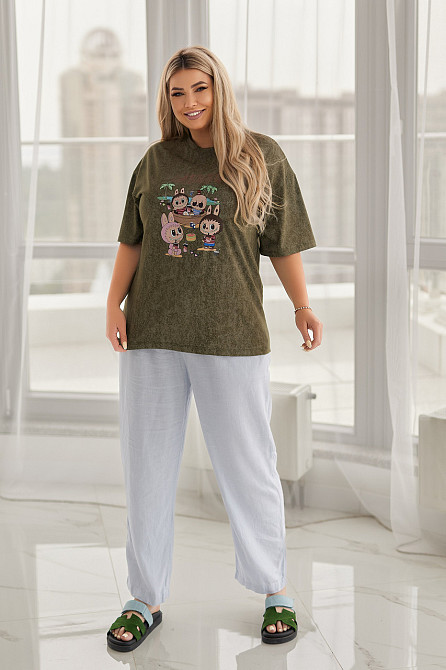 Жіноча футболка з ефектом тай-дай Labubu "Pirate" (Туреччина) | Норма і батал Київ - фото 2