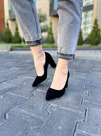 Comer Туфлі жіночі COMER чорні еко-замша 39р. каблук 8см (1971) Коломия
