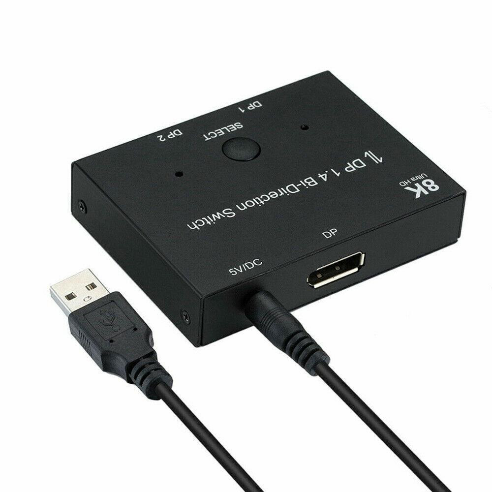 Двонаправлений перемикач DisplayPort 8K DP 1.4 8K@30Hz 4K@120Hz Розгалужувач-конвертер для кількох джерел та дисплеїв Київ - фото 7