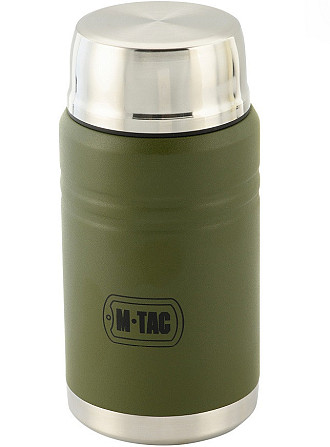Армійський Термос для їжі 0.75 літрів зі складною ложкою M-Tac (UN-R02-750A) Нержавіюча сталь Нововолинськ - фото 2